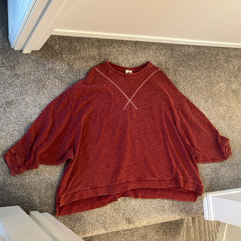 We The Free Deep Red Knit Top